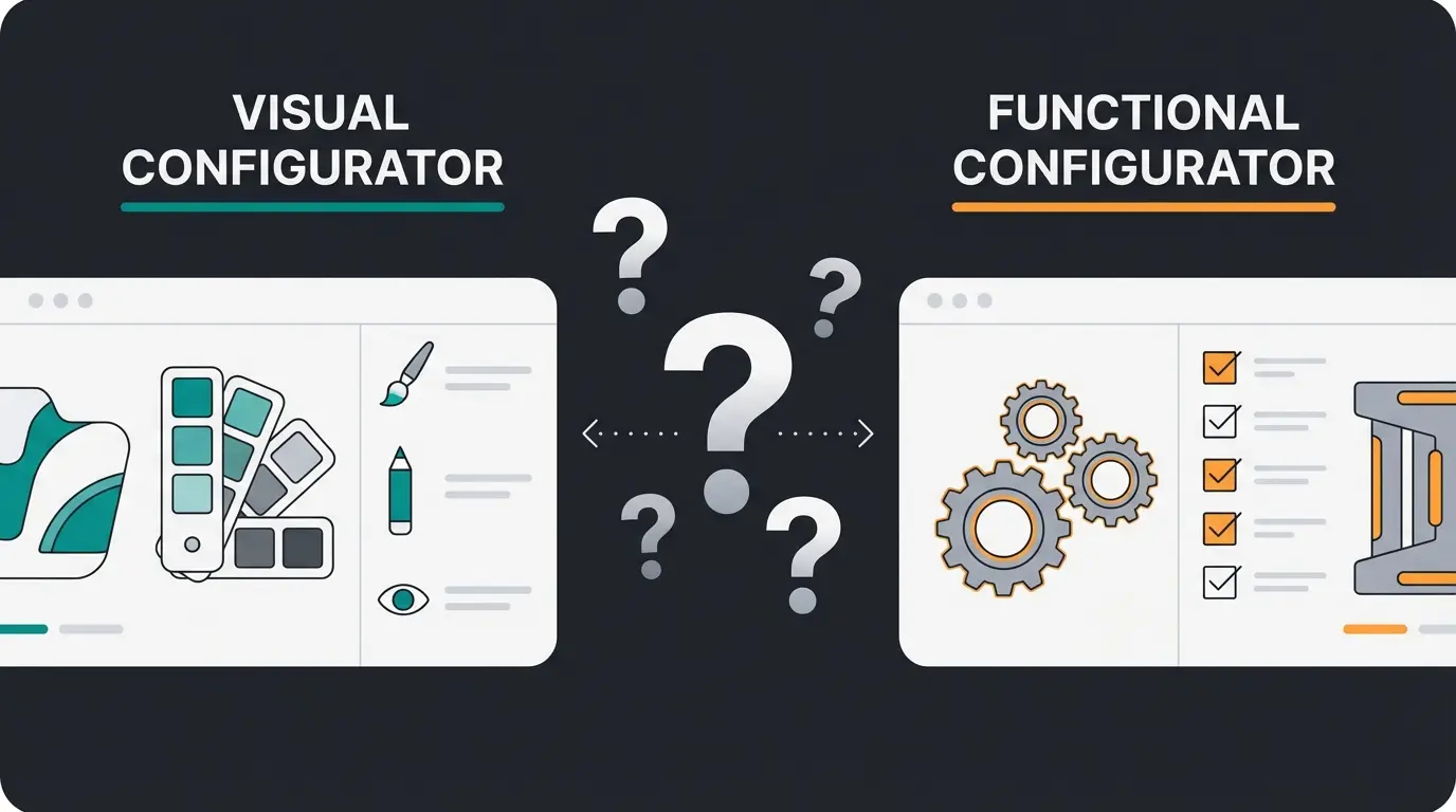 Visual comparison of design configurator versus functional configurator approaches