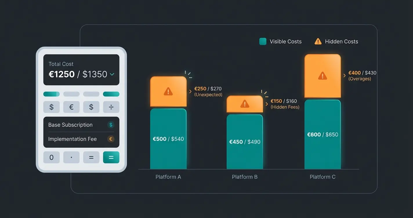 Infographic showing hidden costs comparison across support platforms