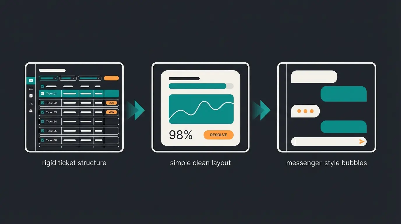 Vergleich der Benutzeroberflächen von Zendesk, Freshdesk und Intercom