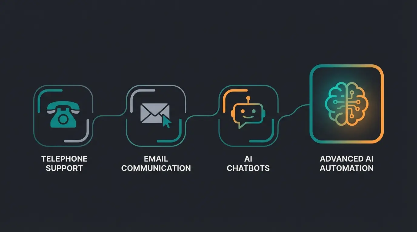 Evolution of customer service technology from phone support to AI-powered consultation