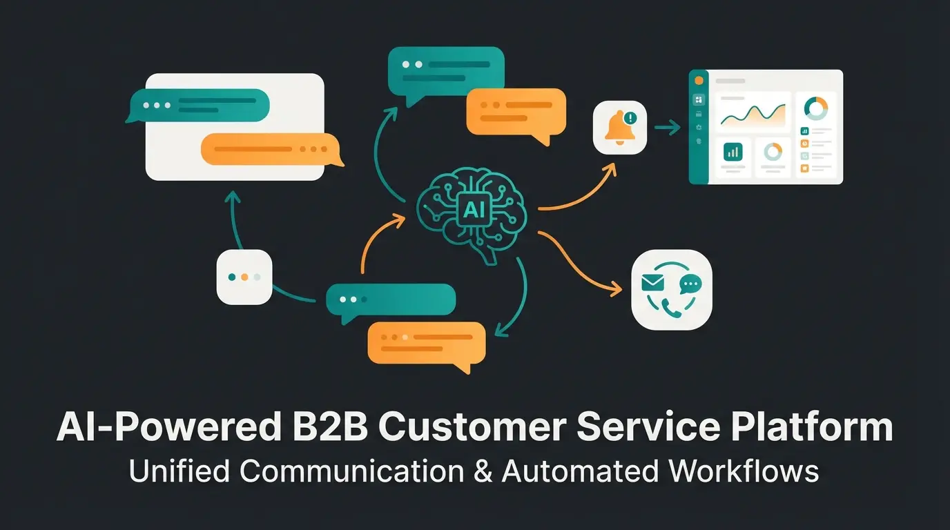 Intercom AI platform updates and news visualization with chat interface elements