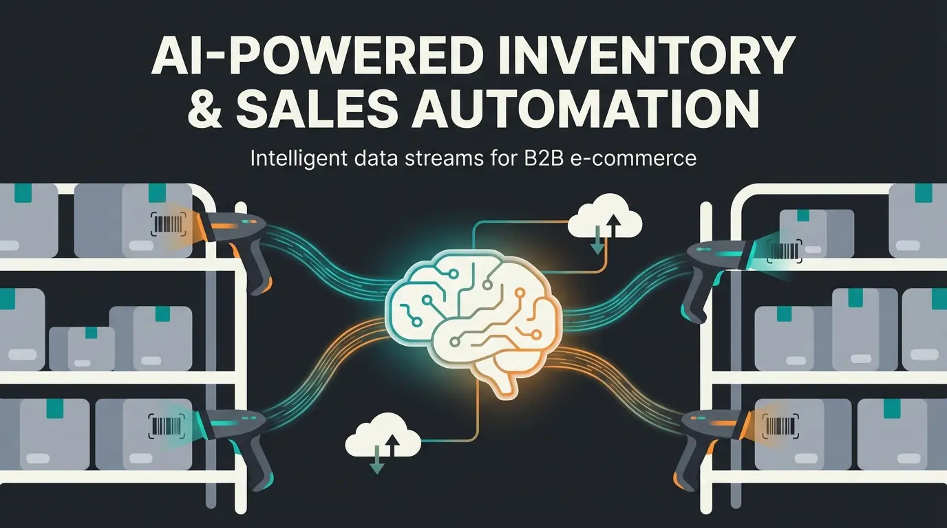 Pickware warehouse management system integrated with AI sales technology illustration