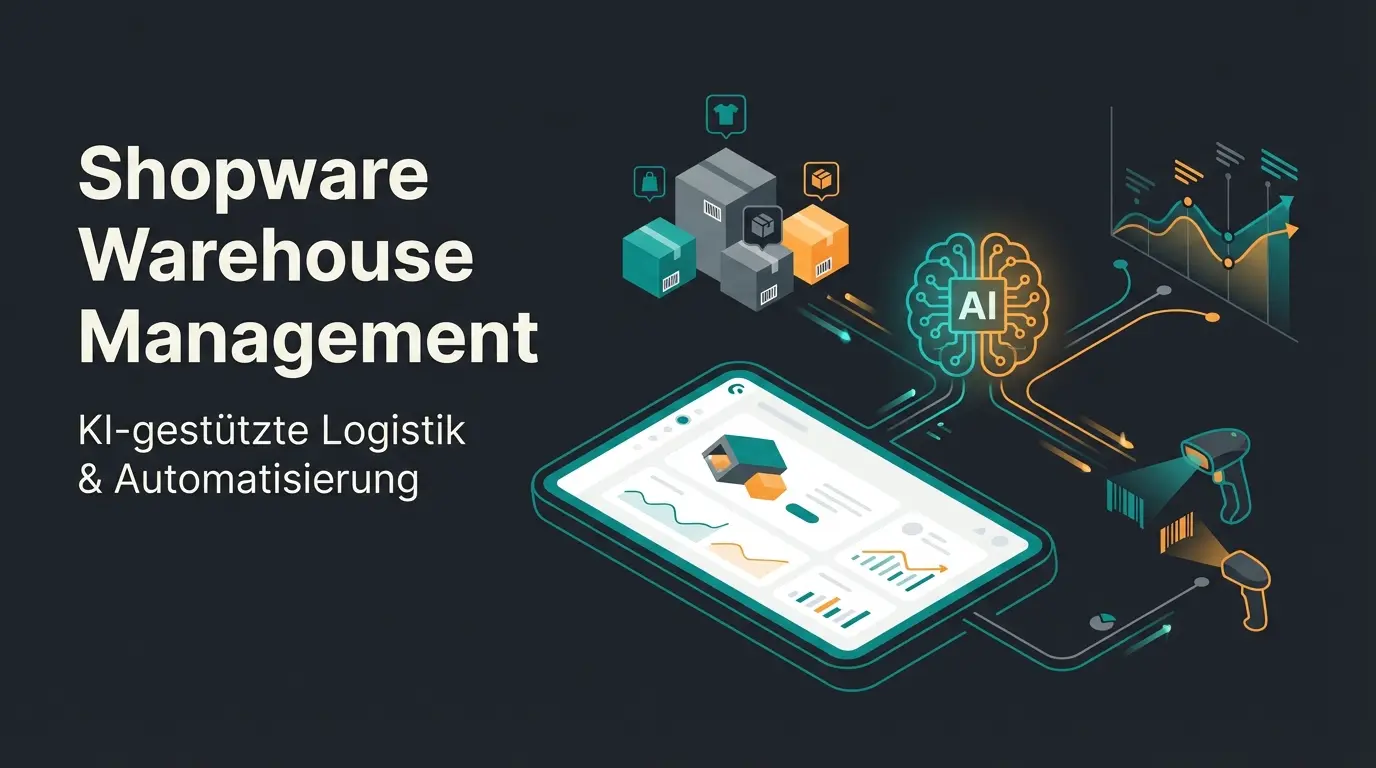 Moderne Lagerverwaltung Software mit KI-Unterstützung visualisiert als intelligentes Dashboard