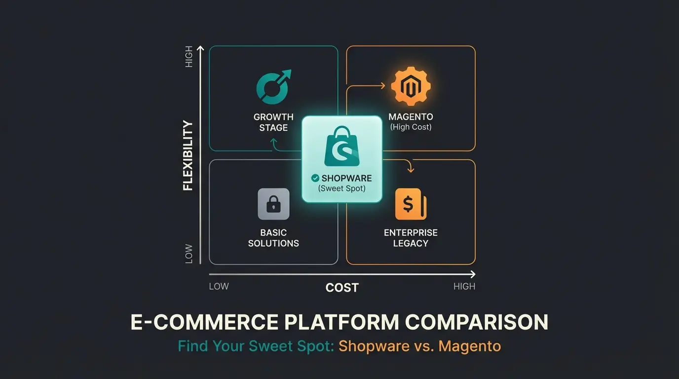 Feature vs Cost Matrix Shopware und Magento Vergleich