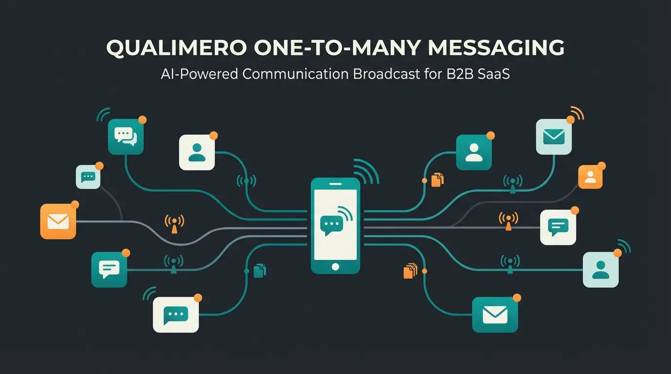 WhatsApp broadcast messaging concept with multiple recipients illustration