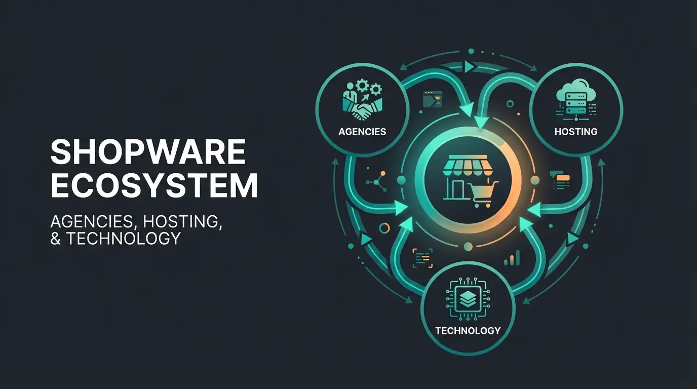 Shopware partner ecosystem showing agencies, hosting, and technology partners working together