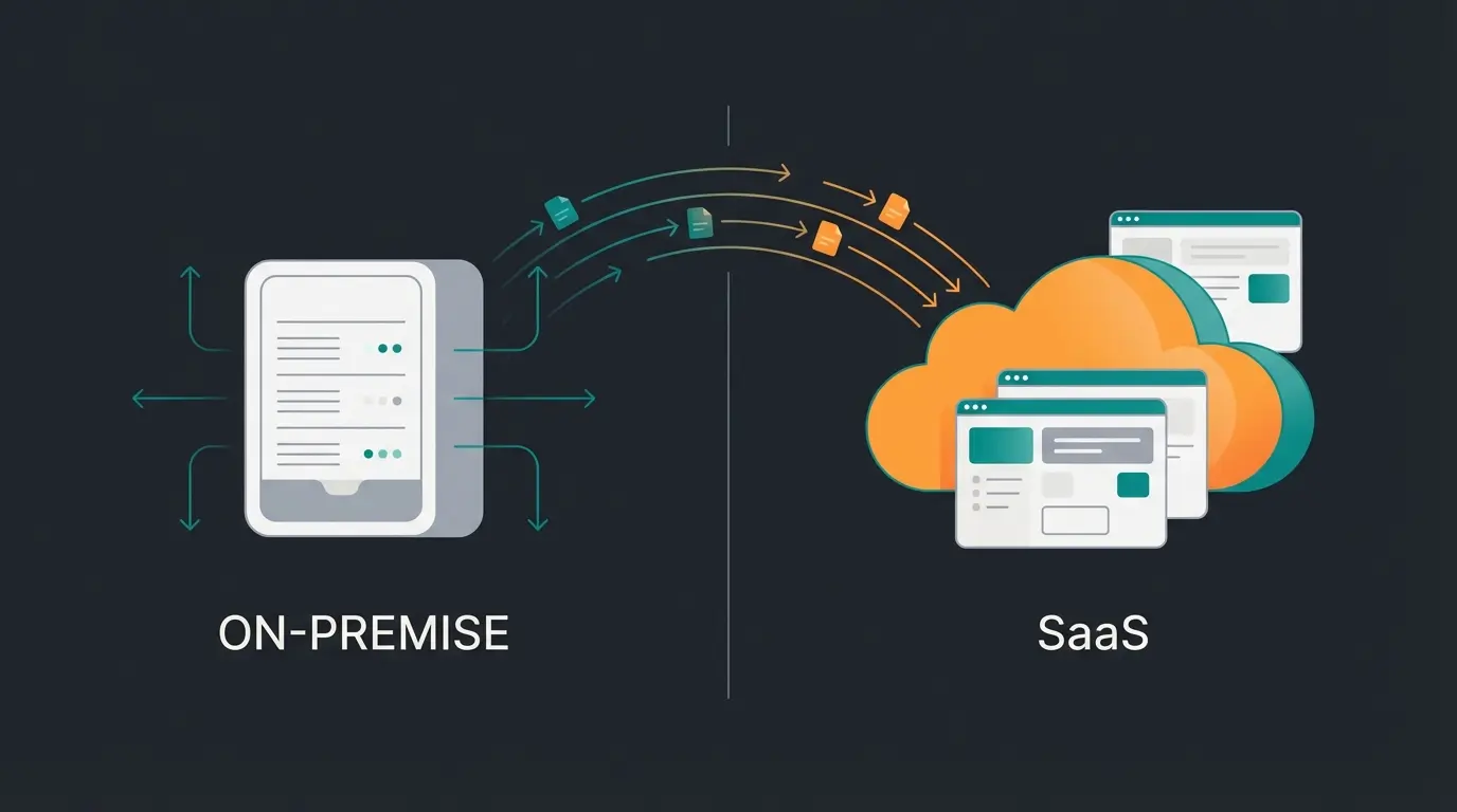 Cloud vs on-premise ERP deployment comparison visualization