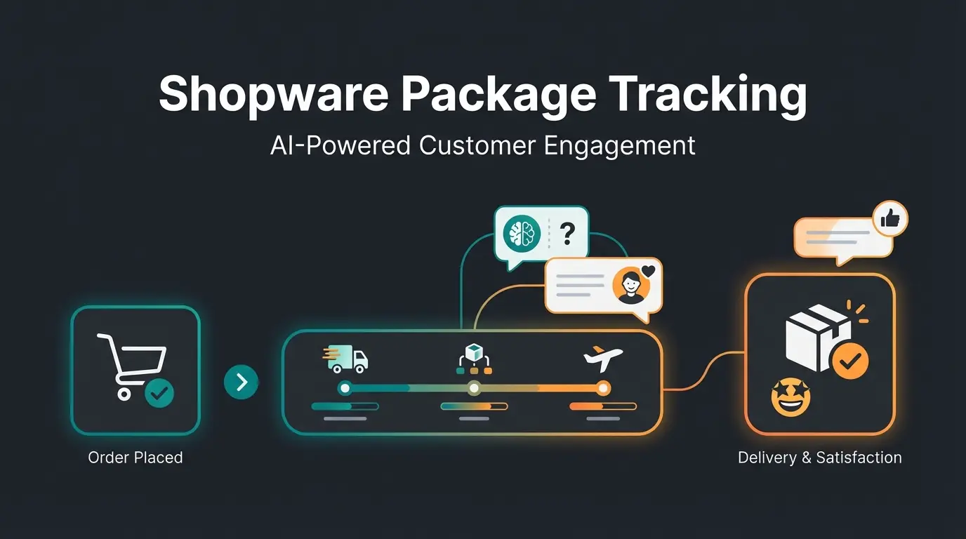 Shopify tracking dashboard with AI consultation widget showing customer engagement during shipping phase