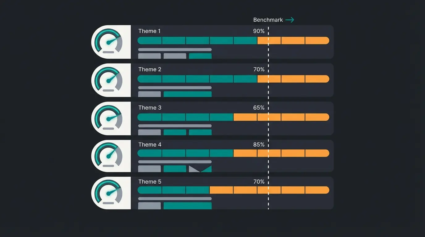 Performance-Vergleich der Top WooCommerce Themes mit Ladezeiten und AI-Kompatibilität