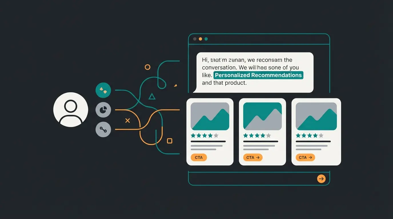 Personalized AI chatbot interaction showing product recommendations based on customer preferences