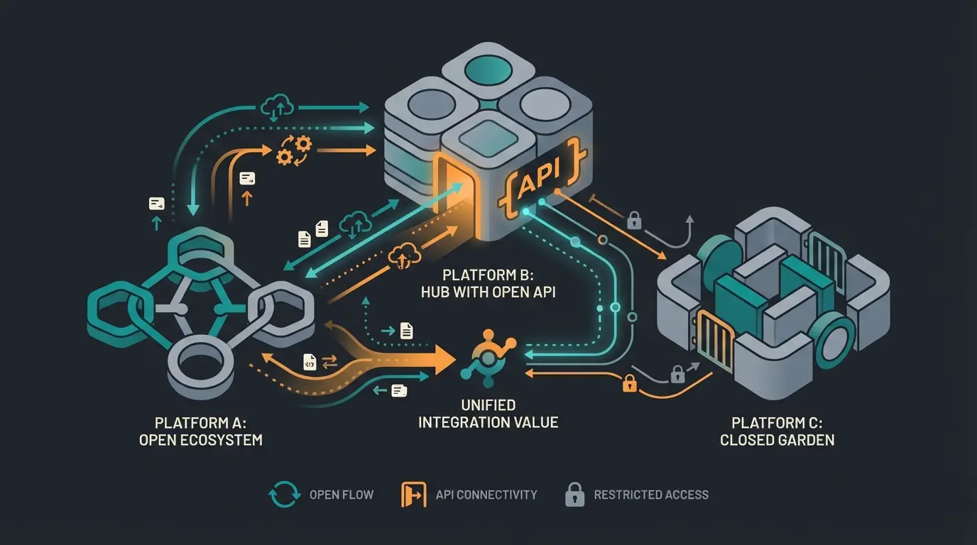 Platform comparison showing Shopware vs Shopify vs Magento positioning