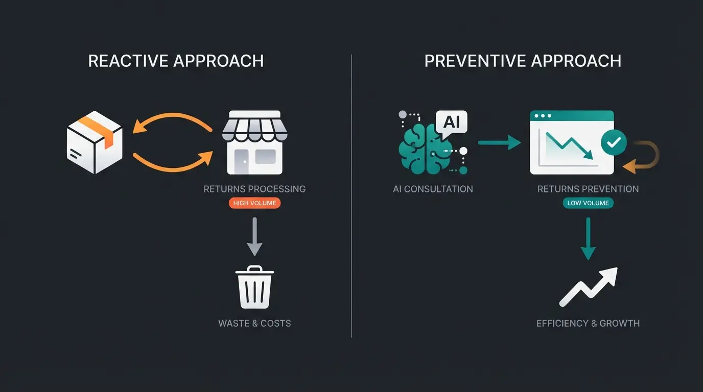 Vergleich reaktives vs präventives Retourenmanagement