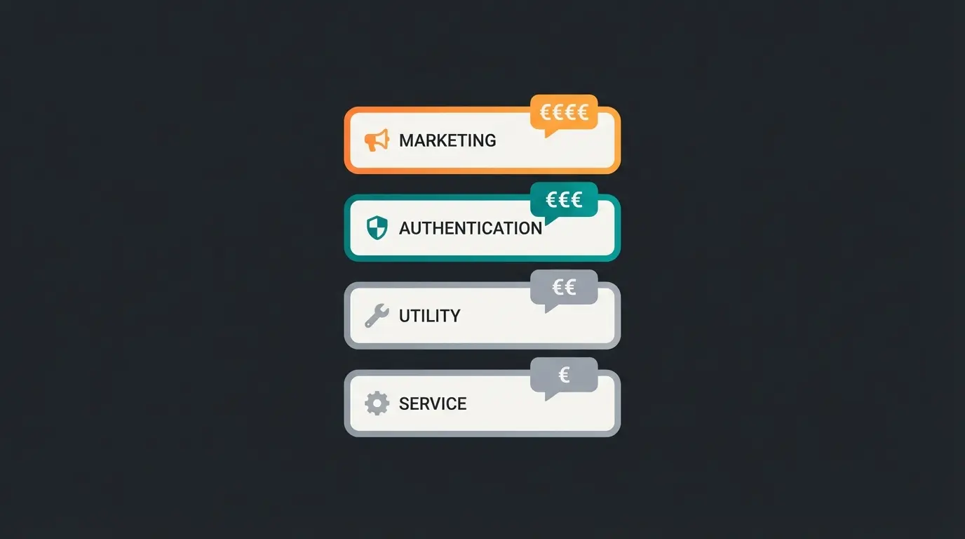 WhatsApp Business pricing model 2025 showing message categories and costs
