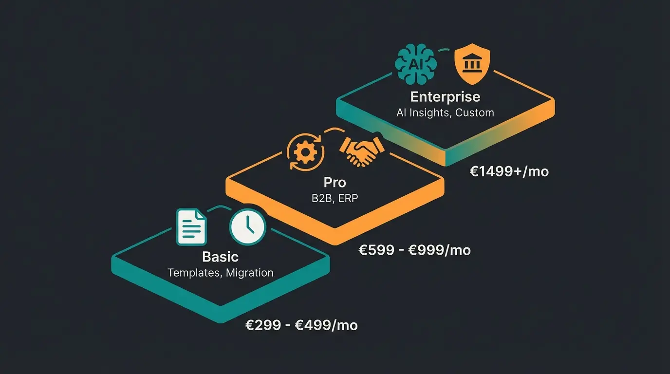 Investment tiers for Shopware full service agency projects
