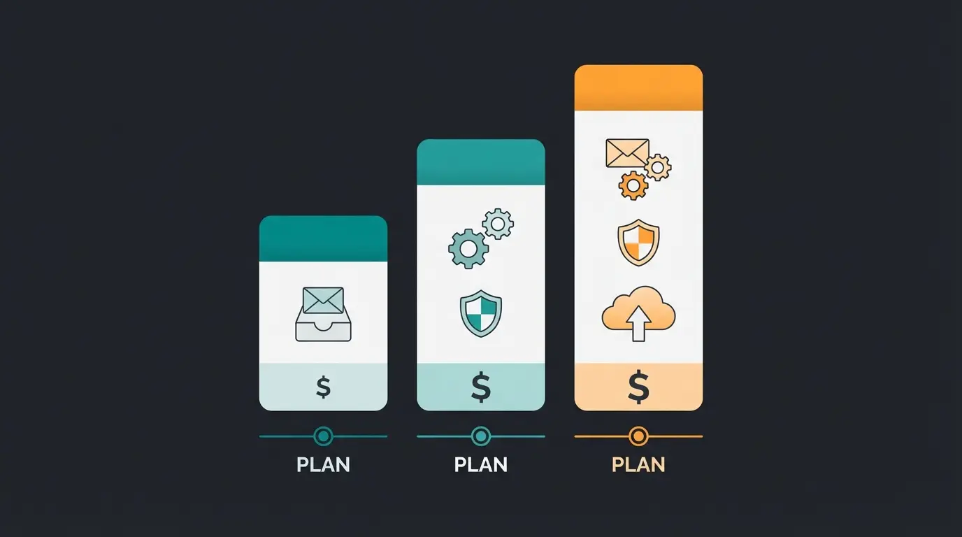 Visual comparison of Intercom Essential, Advanced, and Expert pricing tiers with feature highlights