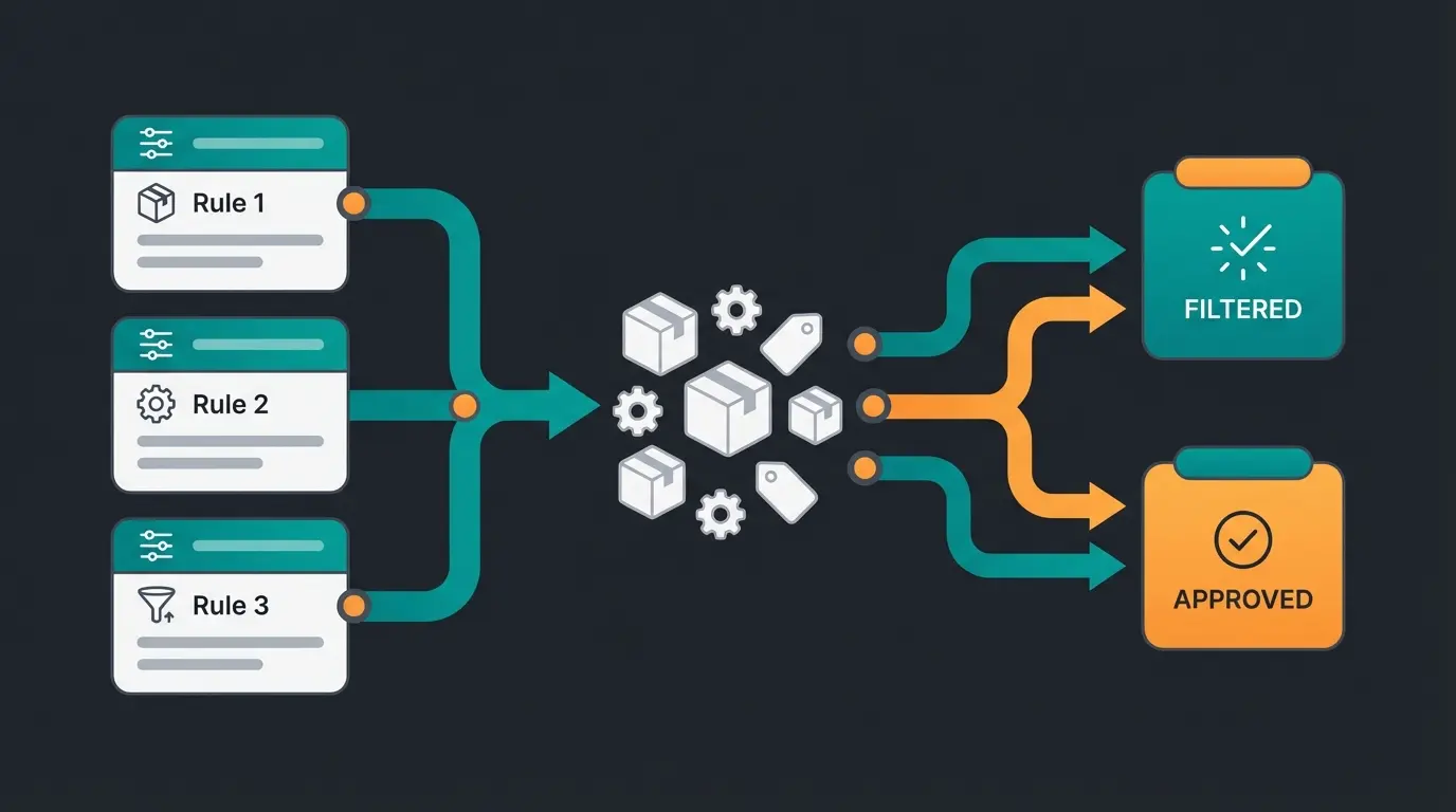 Dynamic product group rule configuration interface visualization