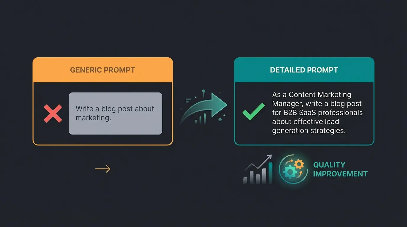 Vergleich von schlechtem und gutem Prompt Engineering für deutsche E-Commerce-Texte