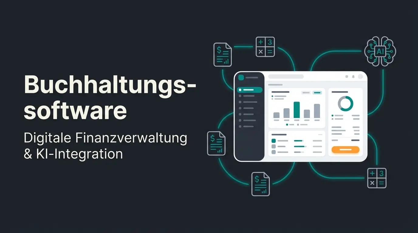 Buchhaltungssoftware Vergleich Dashboard mit verschiedenen Tools und KI-Beratung