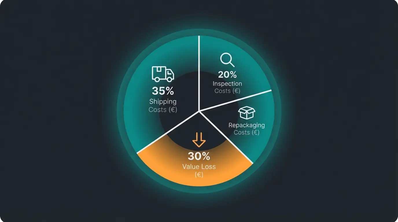 Infographic showing breakdown of return costs in e-commerce fulfillment