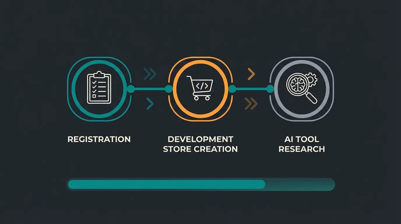 Action plan checklist visualization for new Shopify Partners