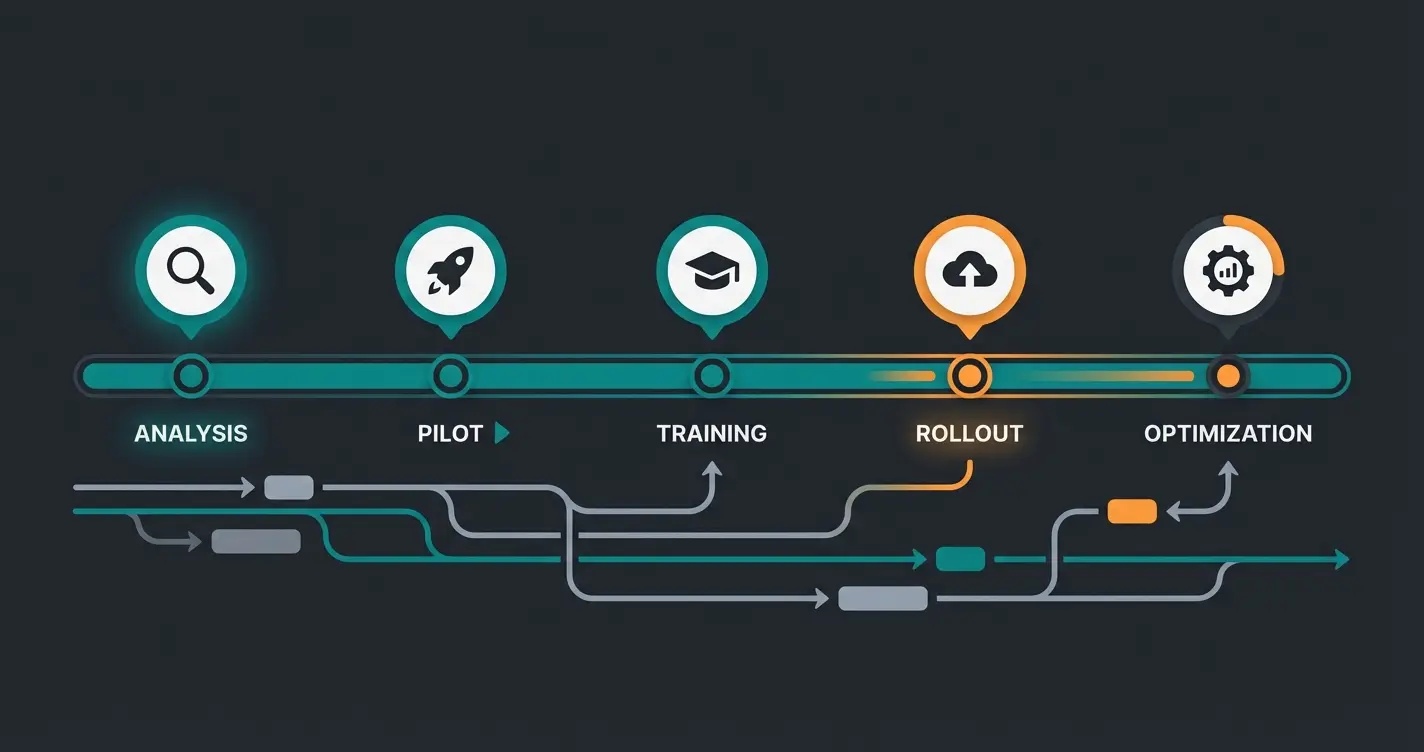 Implementierungs-Roadmap für KI im Personalwesen mit Phasen und Meilensteinen