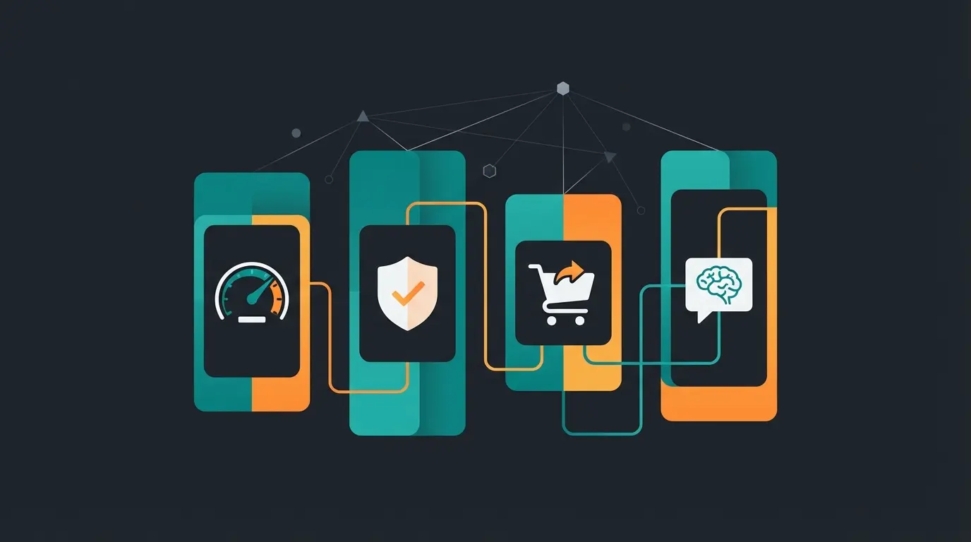 Four pillars of essential Magento extension categories visualization