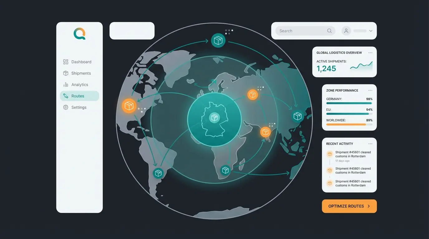 WooCommerce shipping zones configuration interface showing Germany, EU, and worldwide zones