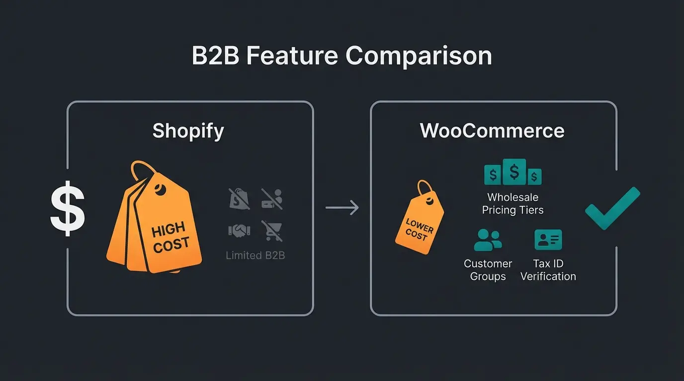 B2B-Funktionen im Vergleich zwischen Shopify und WooCommerce