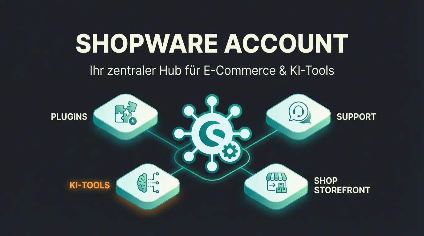 Shopware Account Dashboard mit vernetzten KI-Tools und API-Integrationen