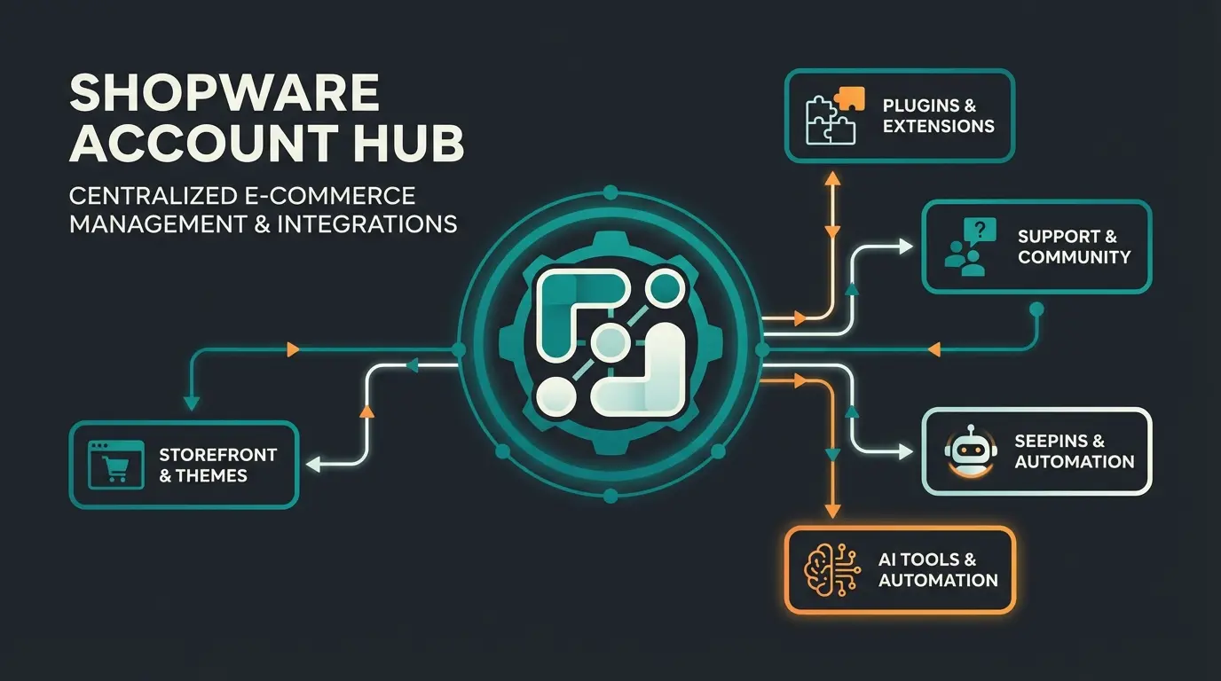Shopware account dashboard with connected AI tools and API integrations