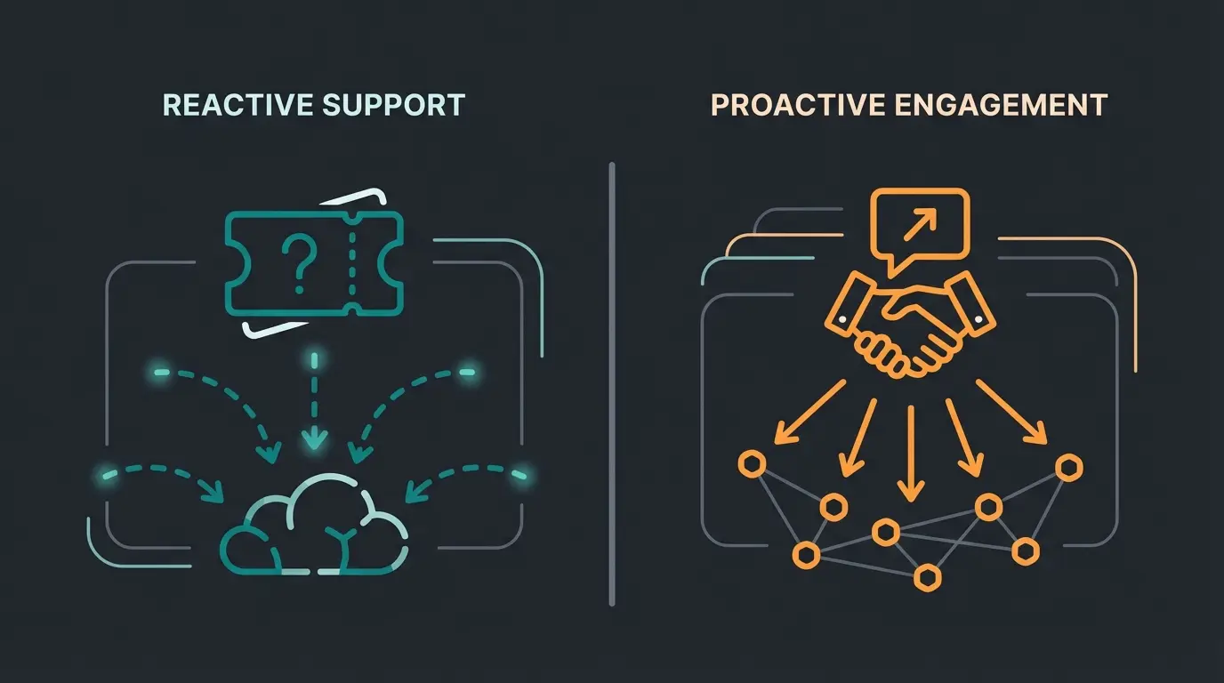 Comparison diagram showing support suite versus sales AI capabilities