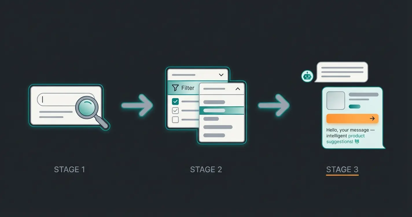 Evolution of e-commerce search from text search to AI consultation dialogue