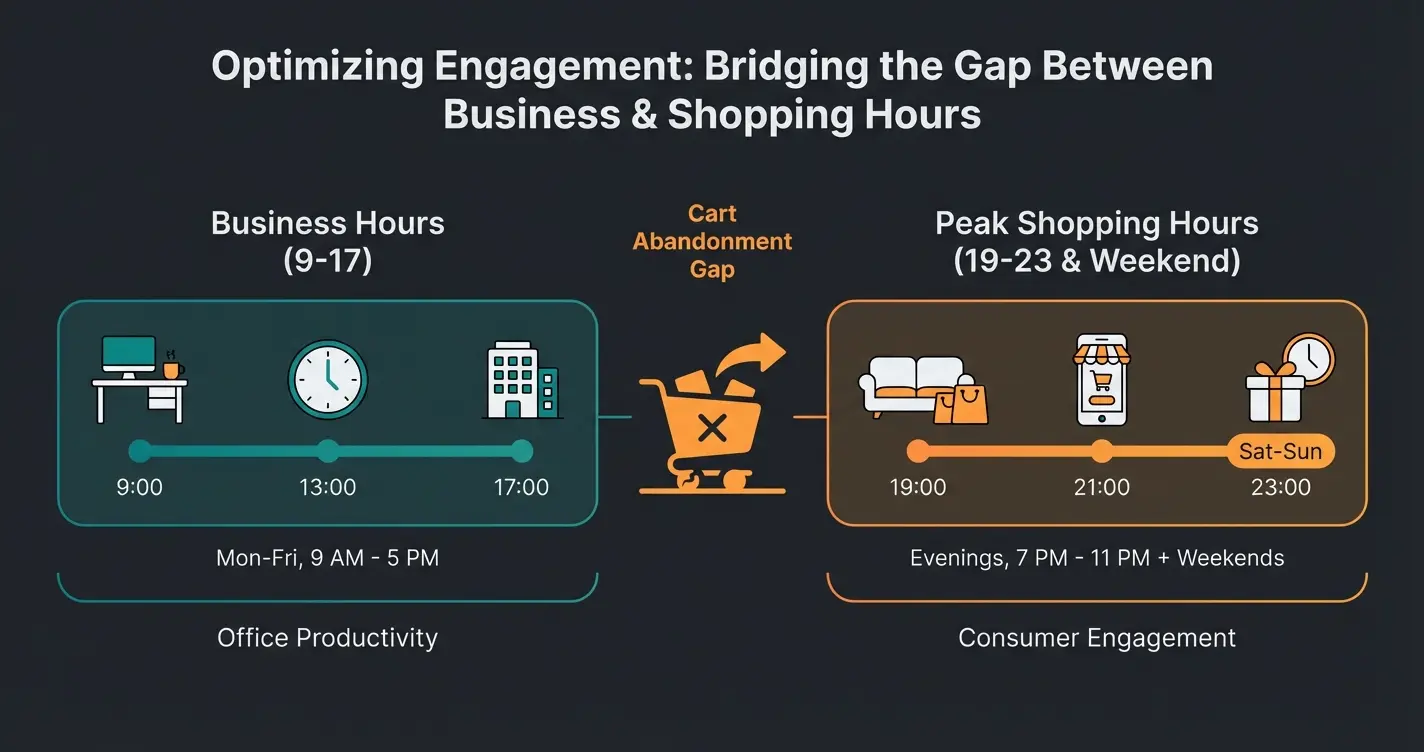 Infografik zeigt Diskrepanz zwischen Shopping-Zeiten und Kundenservice-Verfügbarkeit