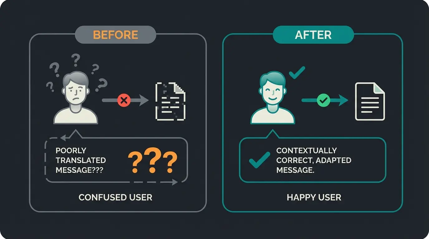 The Lost in Translation problem showing literal vs contextual translation