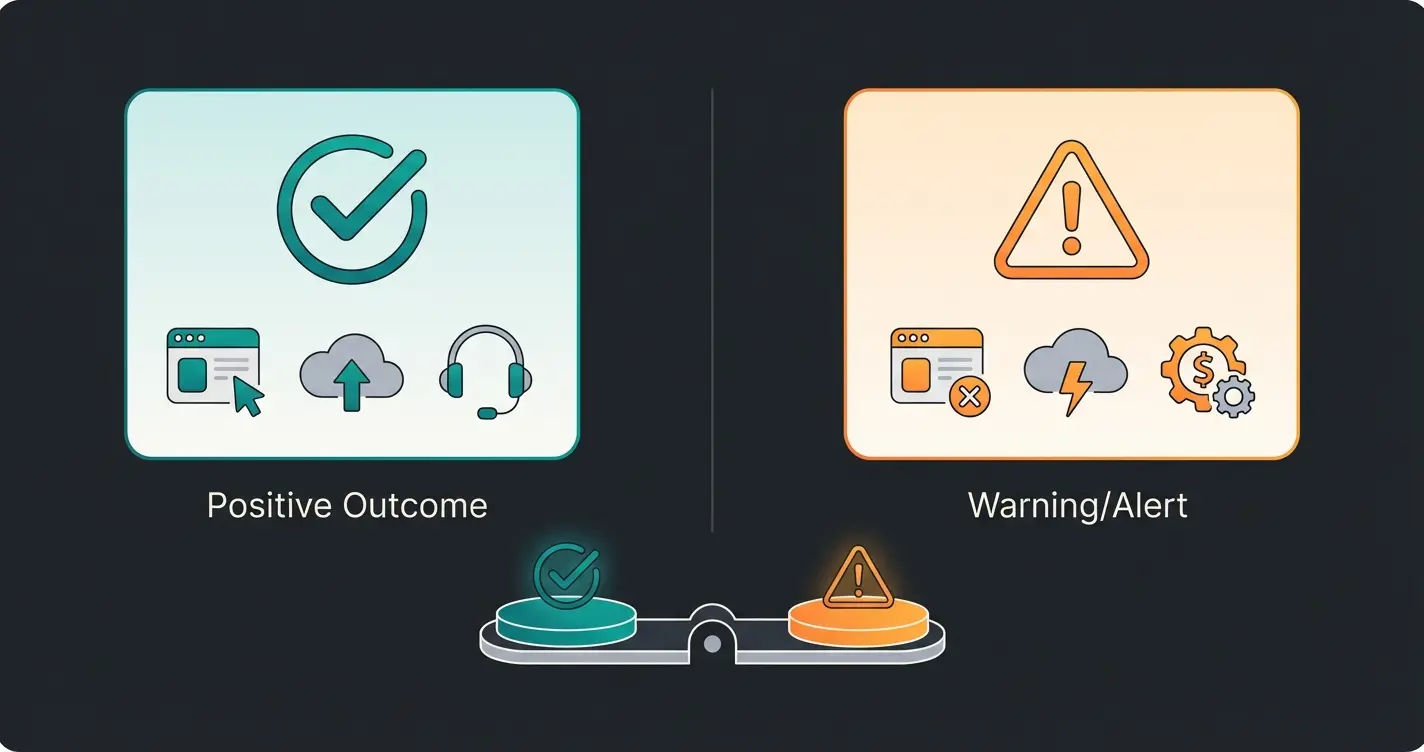 Weclapp Pro und Contra Gegenüberstellung als visuelle Infografik
