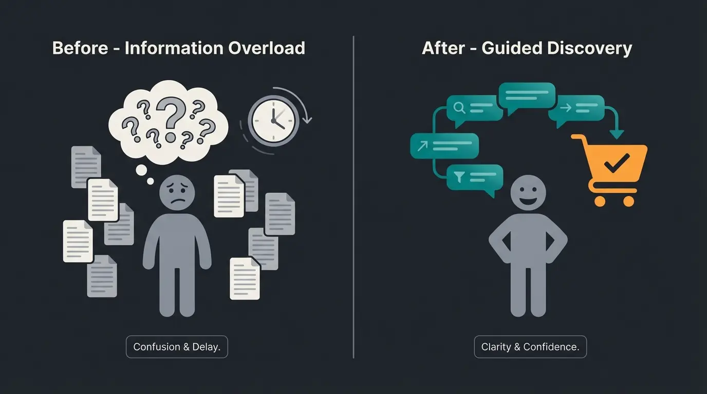 Before and after comparison of customer journey with AI consultation