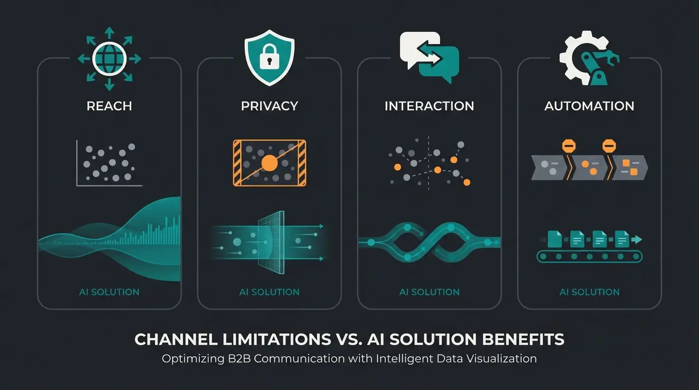 Comparison table showing WhatsApp Channel vs Group vs Broadcast vs AI Consultant