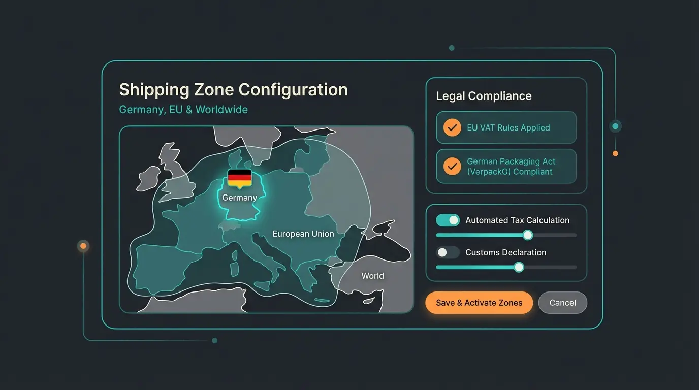 WooCommerce Versandzonen Konfiguration im Backend mit deutscher Rechtssicherheit