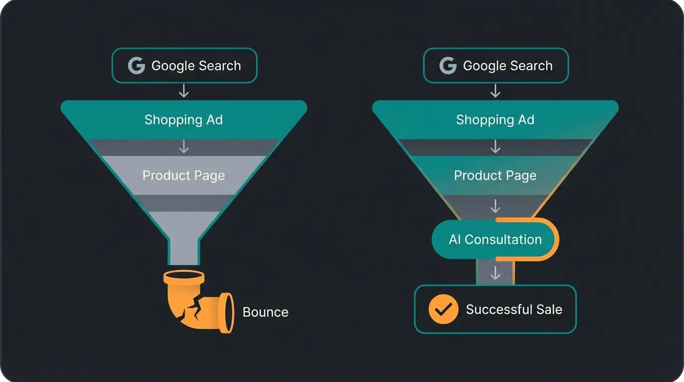 Traffic Flow Vergleich: Standard vs. KI-Beratung Conversion Funnel