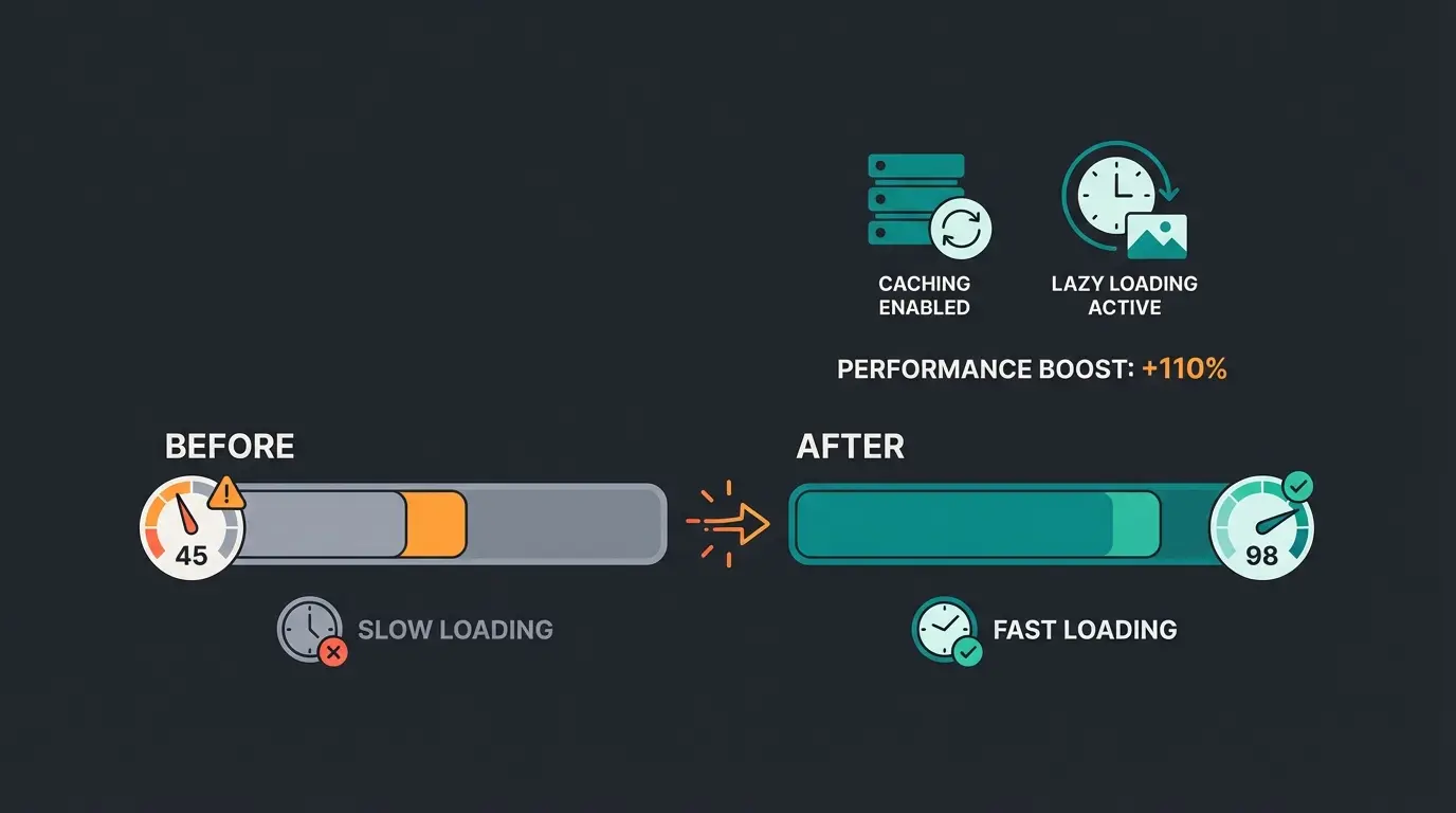 Performance-Optimierung für Intercom WordPress mit Caching und Lazy Loading Einstellungen