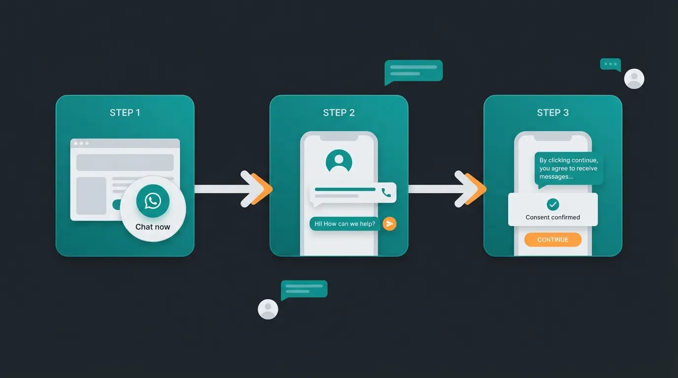 Double opt-in flow visualization for WhatsApp Business GDPR compliance