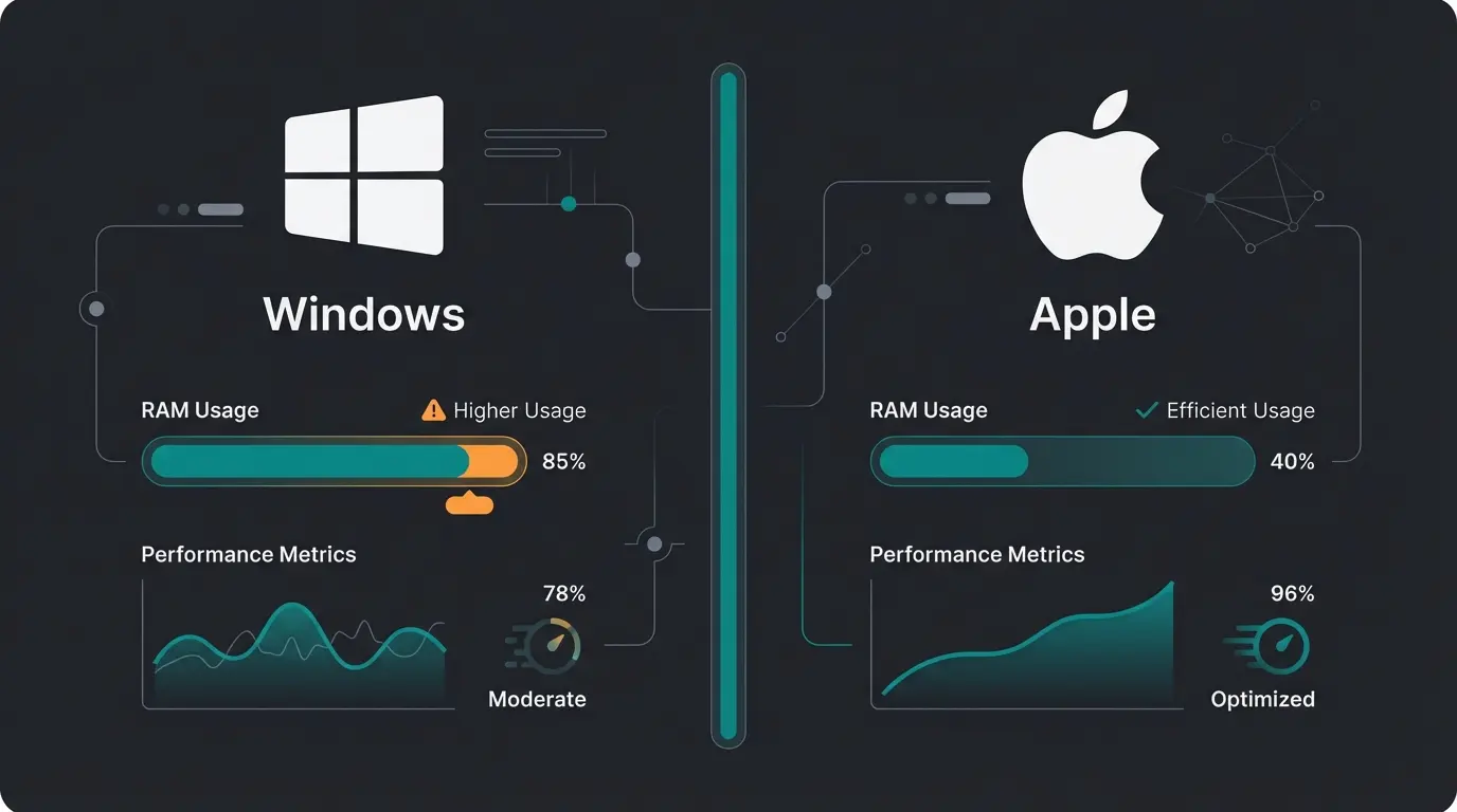 WhatsApp Business Desktop performance comparison between Windows WebView2 and Mac Catalyst