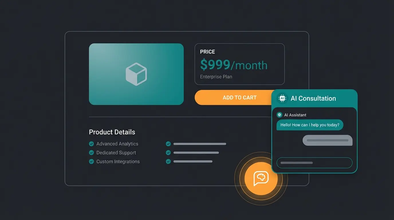 Infografik zur Anatomy einer High-Conversion Produktseite mit KI-Beratungsbereich