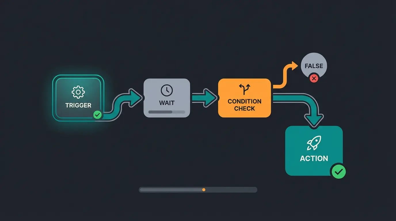 Flow Builder automation workflow showing triggered actions for abandoned cart recovery