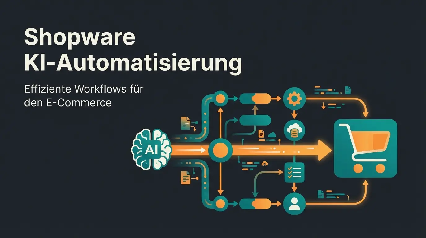 Shopware Workflow Automatisierung mit KI-gestützten Prozessen visualisiert