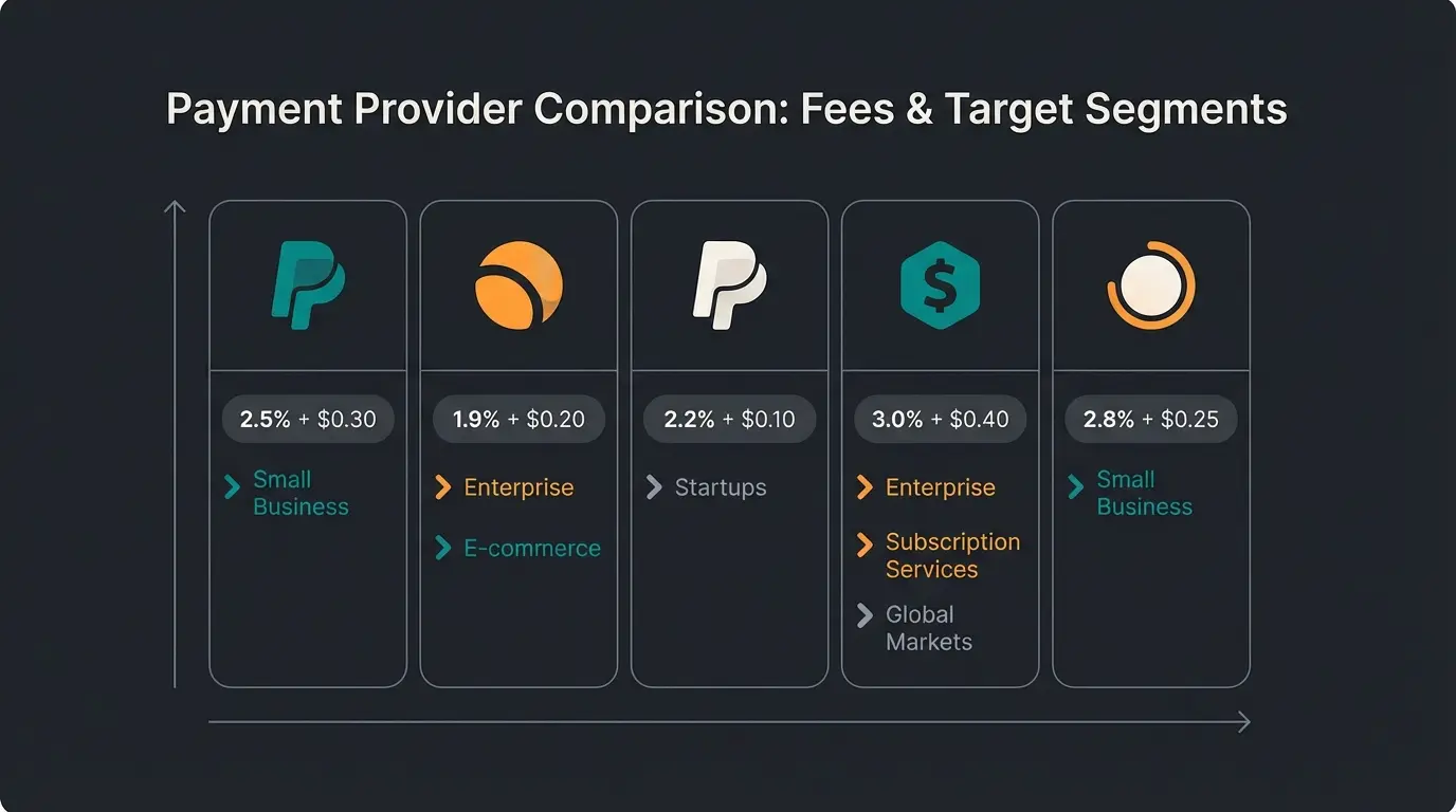 Vergleich der Payment Service Provider für Shopware mit Gebühren und Zielgruppen
