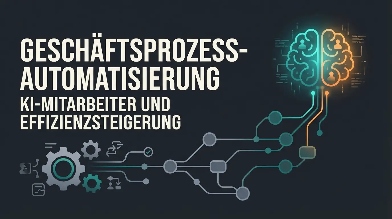 Abstrakte Darstellung der Automatisierung von Geschäftsprozessen mit KI-Agenten und vernetzten Workflows