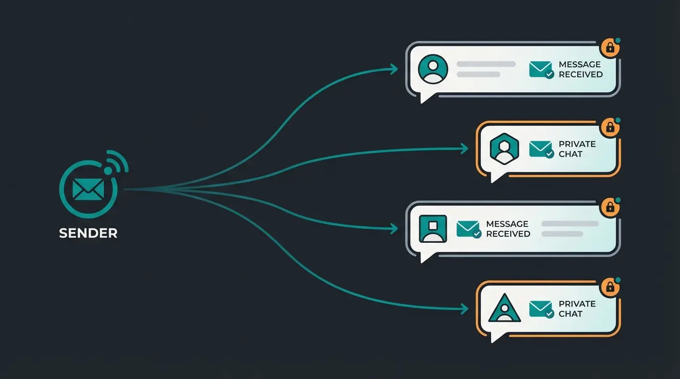 WhatsApp Broadcast sends one message to many recipients as individual private chats