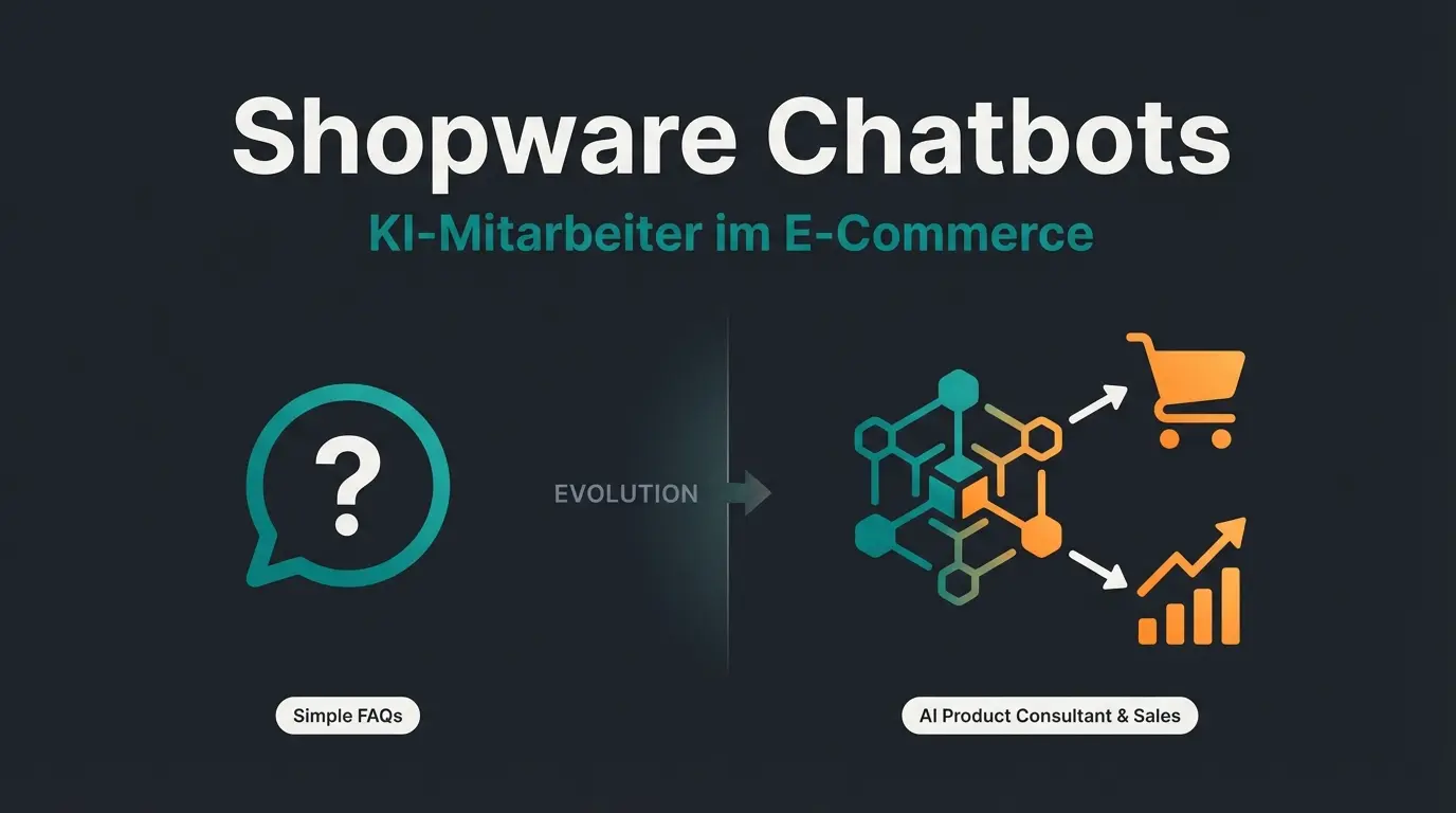 Abstract illustration of an AI chatbot interface evolving from a question mark to a sales graph