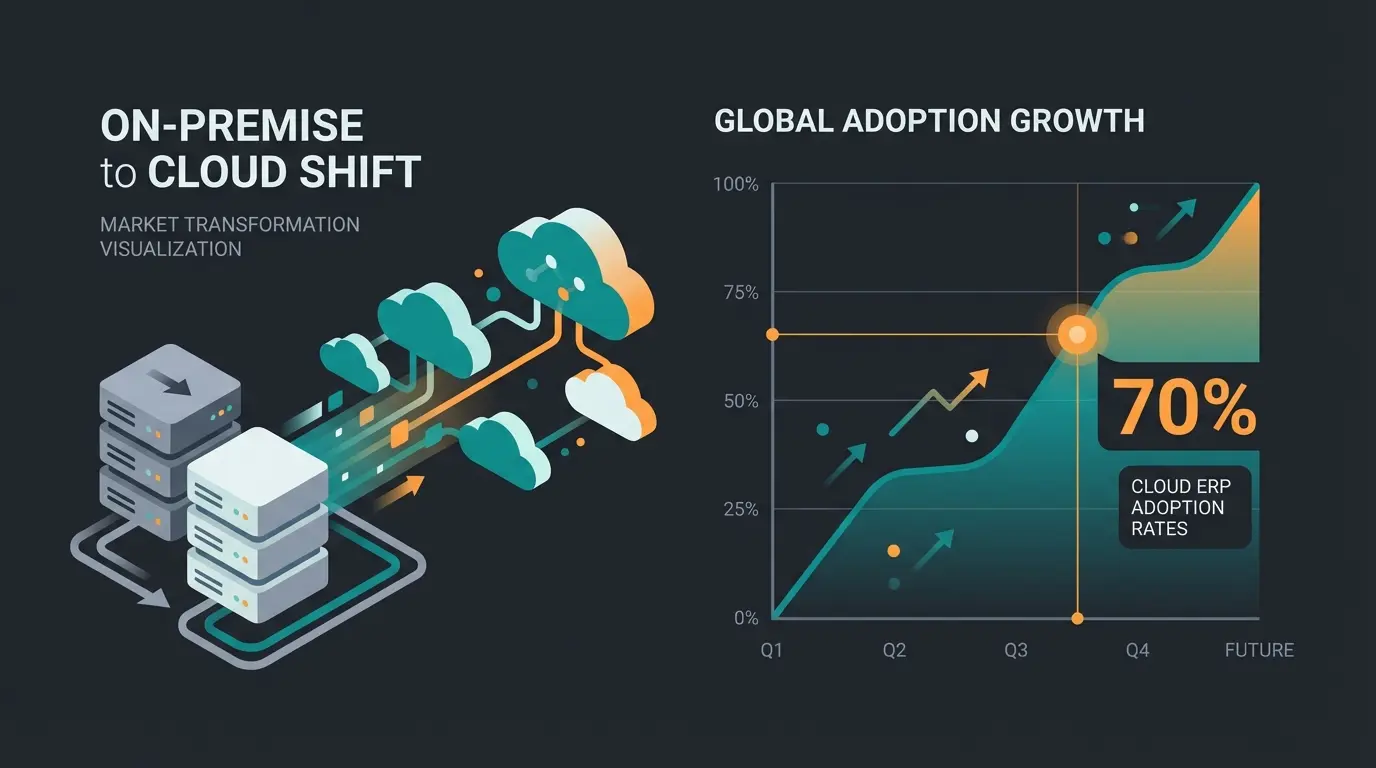 Cloud ERP adoption trends showing growth projections through 2026